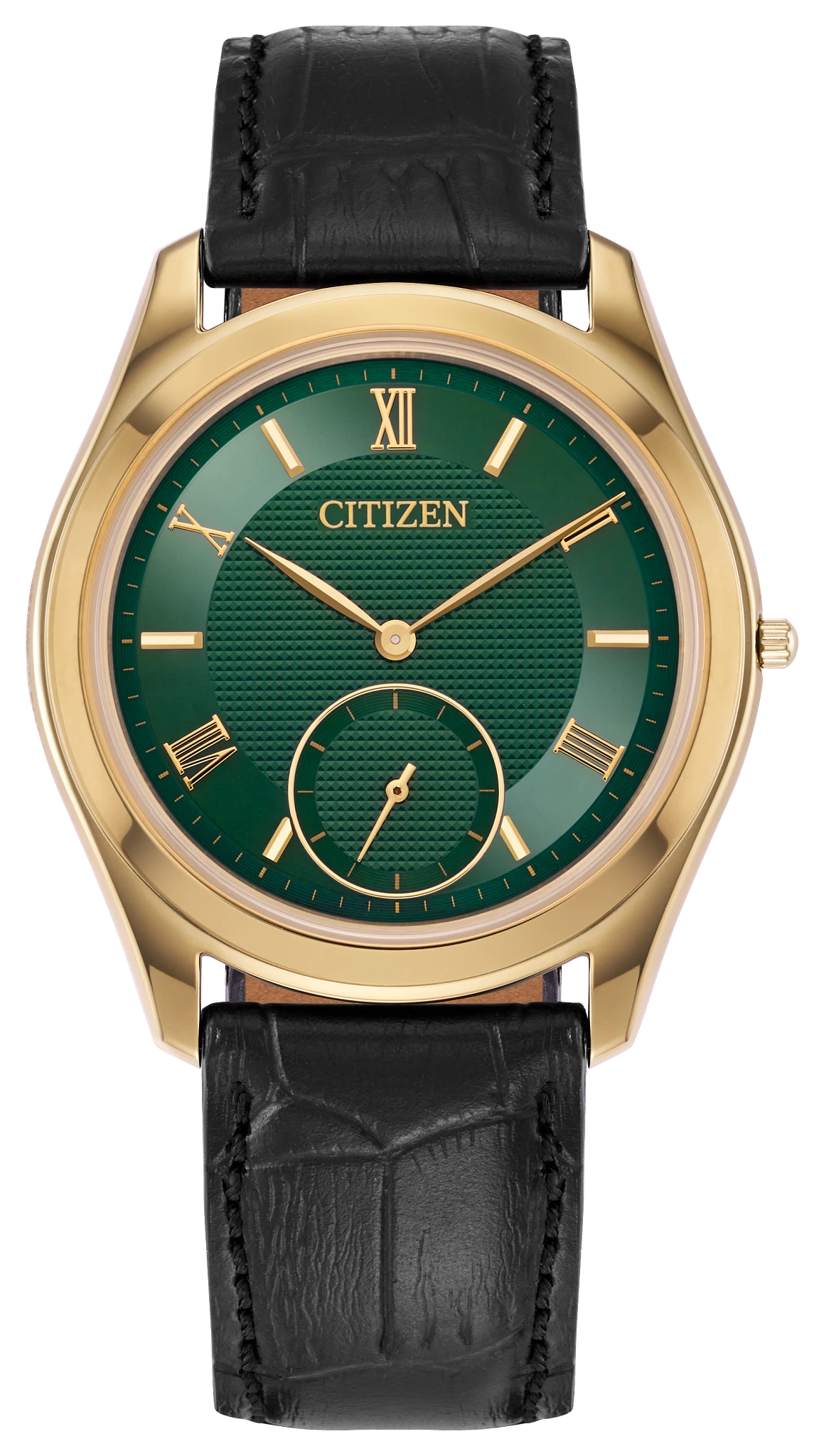 Eco-Drive One Green Dial Crocodile Strap AQ5022-02W | CITIZEN